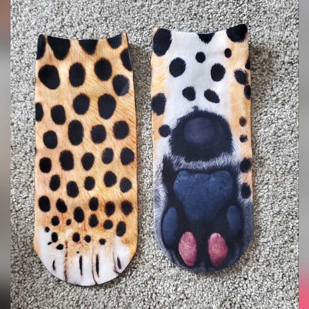 3D Animal Tigar print realistic socks, OS, (2‎ PAIR)